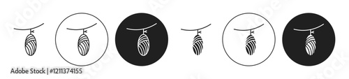 Cocoon icons set in black filled and stroke line style