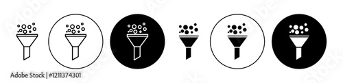 Content curation icons set in black filled and stroke line style
