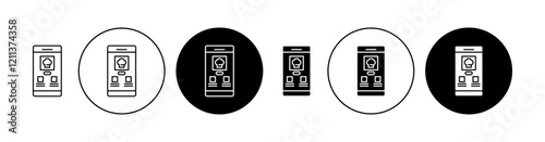 Cooking app icons set in black filled and stroke line style