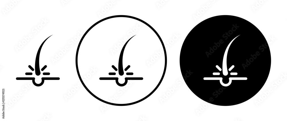 Epilation icons set in black filled and stroke line style