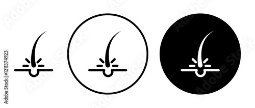 Epilation icons set in black filled and stroke line style