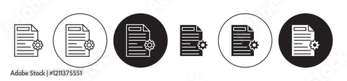 General Terms icons set in black filled and stroke line style