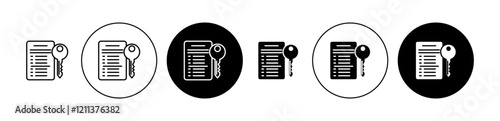 Key takeaway icons set in black filled and stroke line style