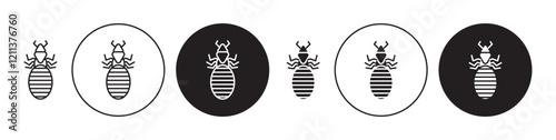 Louse icons set in black filled and stroke line style