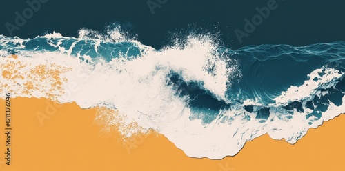 Ocean Waves Crashing on a Sandy Beach