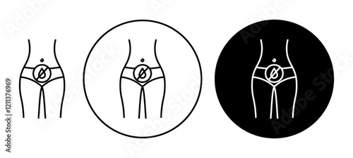 Menopause icons set in black filled and stroke line style