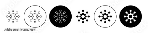 Multichannel marketing icons set in black filled and stroke line style