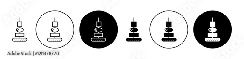 Spanish snack icons set in black filled and stroke line style