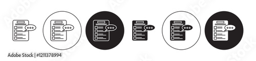 Survey icons set in black filled and stroke line style