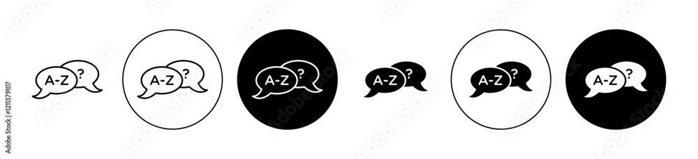 Terminology icons set in black filled and stroke line style Terminology icons set in black filled and stroke line style