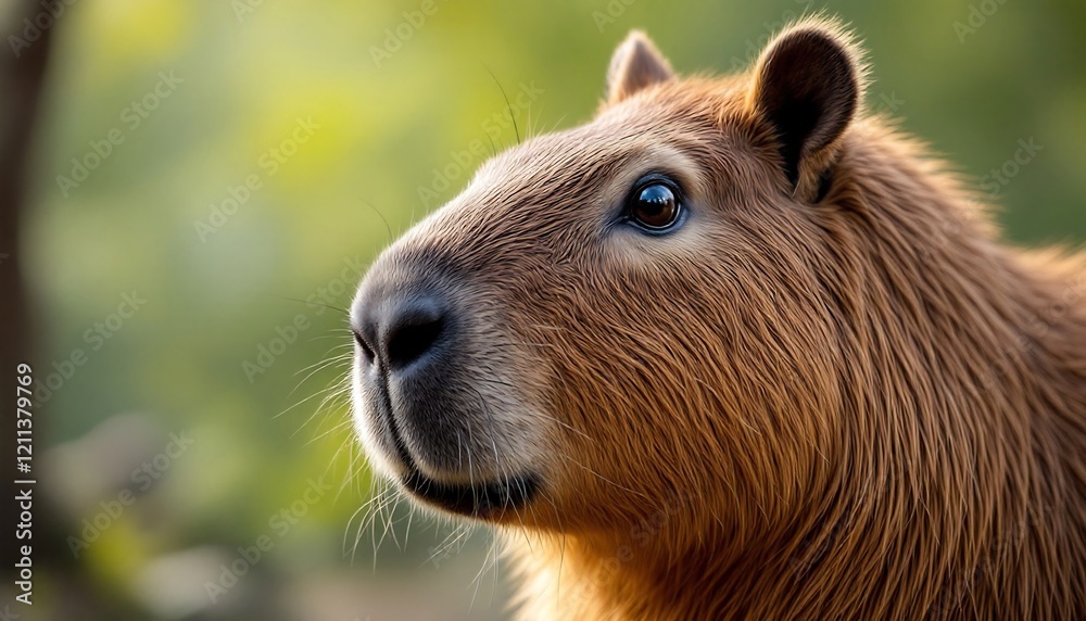 Capybara Portrait: A Gentle Giant in Nature's Embrace Capybara Portrait: A Gentle Giant in Nature's Embrace
