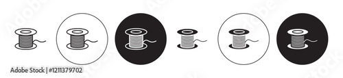 Wire icons set in black filled and stroke line style