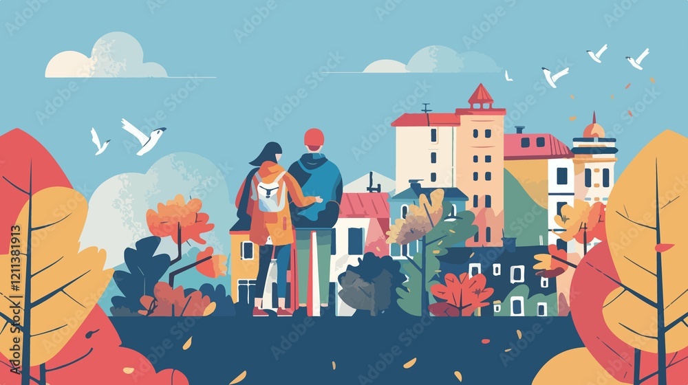 Fototapeta premium Heritage Day Banner Flat Vector Illustration