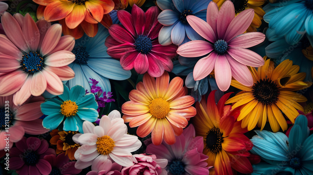 Obraz premium Capturing the Beauty of Flowers from Multiple Colorful Angles