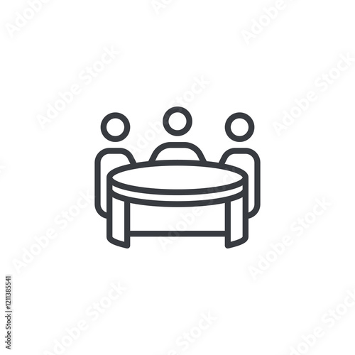 Roundtable Discussion line icon