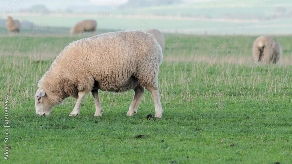 Sheep Grazing in Melbourne Pasture Sheep Grazing in Melbourne Pasture