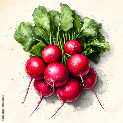 Vibrant Radishes and Fresh Vegetables for Healthy Eating and Culinary Delights