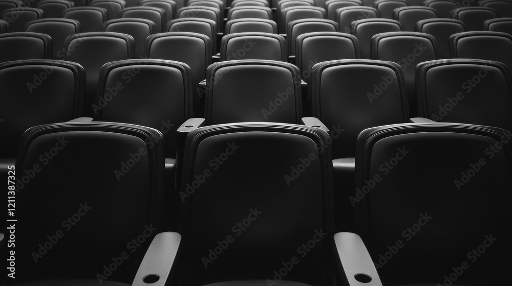 Empty theater seats in rows. Empty theater seats in rows.