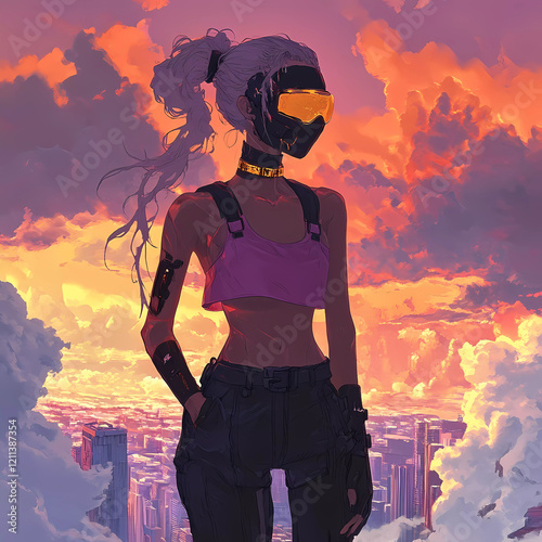 Lo-Fi music picture The background that goes well with the lo-fi music genre Generative AI	
