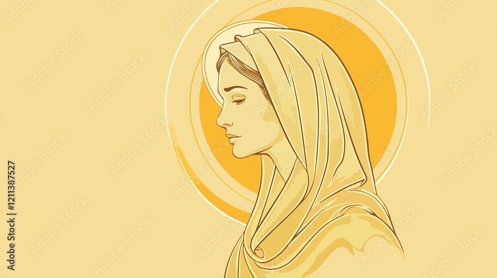 Holy Mary Design Flat Vector Illustration Holy Mary Design Flat Vector Illustration