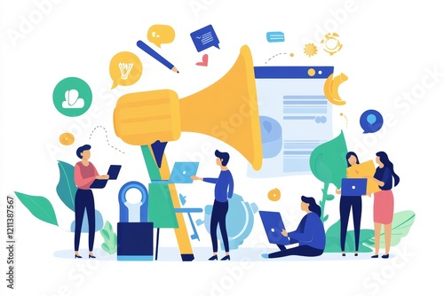 Diverse People Working and Marketing Concept, Generative AI
