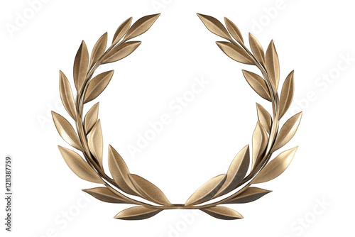 An elegant bronze laurel wreath crafted with intricate leaves, symbolizing victory and honor in a minimalistic design.