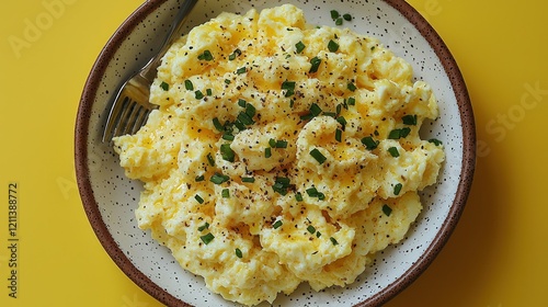 Fluffy Scrambled Eggs with Chives and Pepper photo