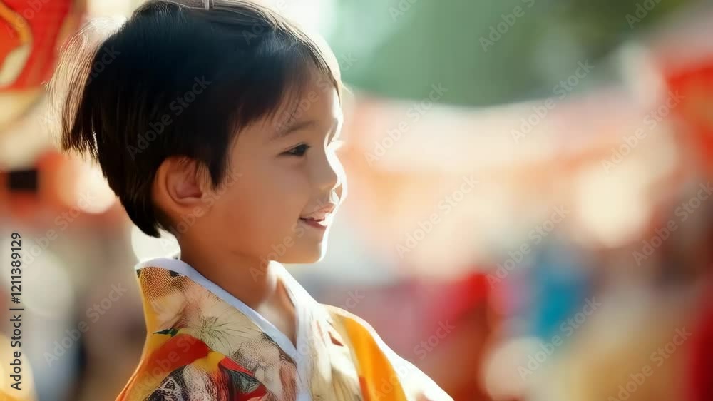 Joyful child in traditional outfit enjoying a colorful celebration Joyful child in traditional outfit enjoying a colorful celebration