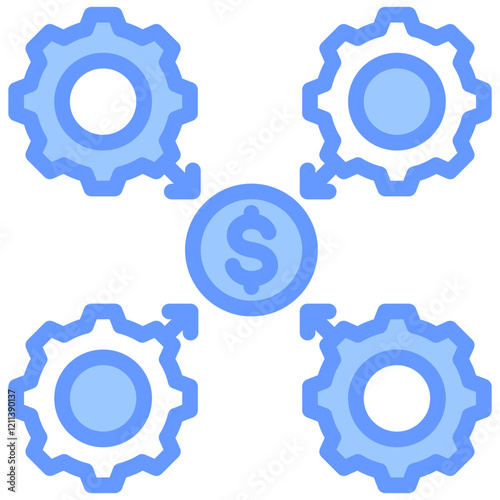 Business Integration Blue Icon