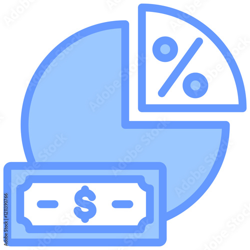 Profit Margin Blue Icon