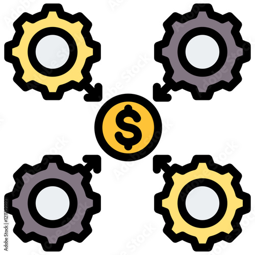 Business Integration Outline Color Icon