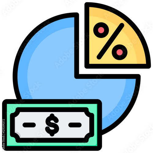 Profit Margin Outline Color Icon