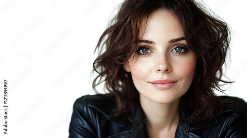 Stunning Portrait of a Woman with Brown Hair and Green Eyes Stunning Portrait of a Woman with Brown Hair and Green Eyes