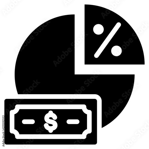 Profit Margin Glyph Icon