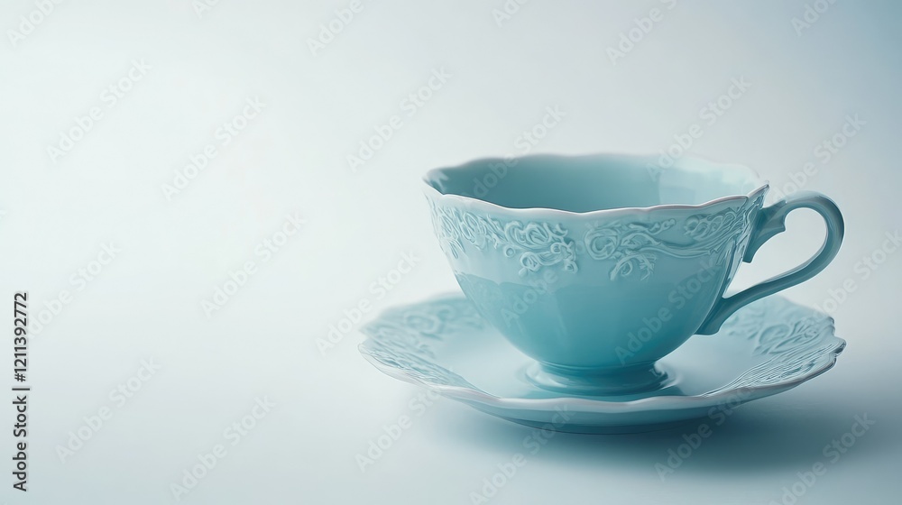 Elegant tea cup with a saucer, isolated on a white background, showcasing the beauty of simplicity. Elegant tea cup with a saucer, isolated on a white background, showcasing the beauty of simplicity.