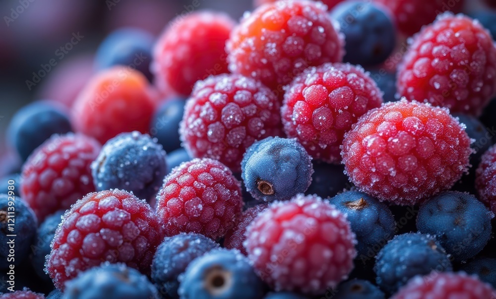 Fresh frozen berries with frost Fresh frozen berries with frost
