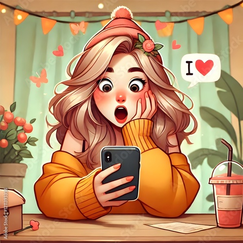 Girl with a surprising face
