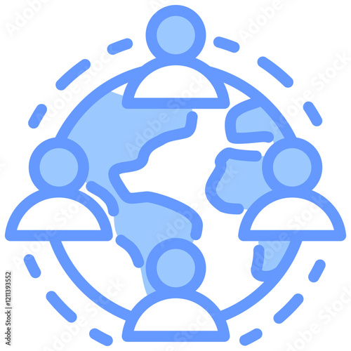 Global Workforce Blue Icon