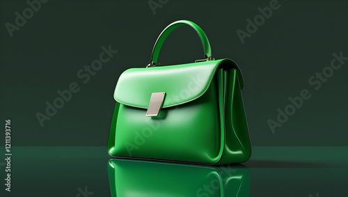 hand bag green ai genrative photo