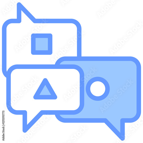 Multilingual Support Blue Icon