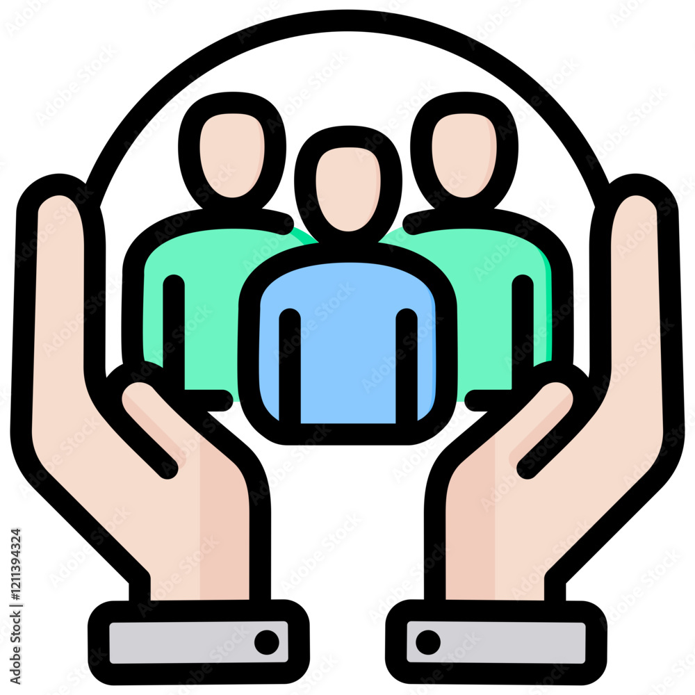 Fototapeta premium Human Resources Outline Color Icon