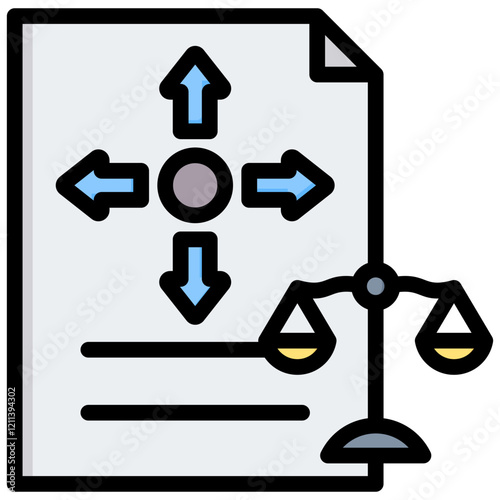 Legal Outsourcing Outline Color Icon