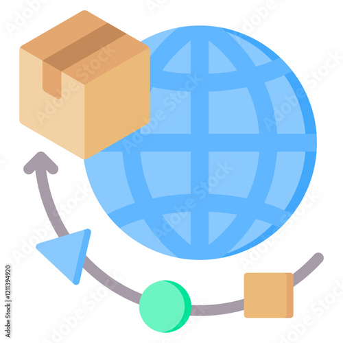 Global Delivery Model Flat Icon
