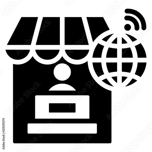 Remote Work Glyph Icon