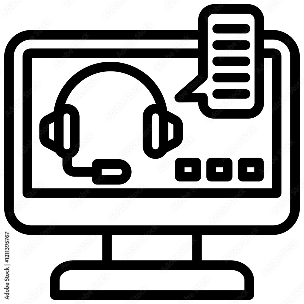 Virtual Assistant Outline Icon Virtual Assistant Outline Icon