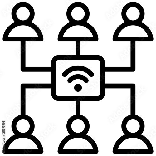 Remote Team Outline Icon