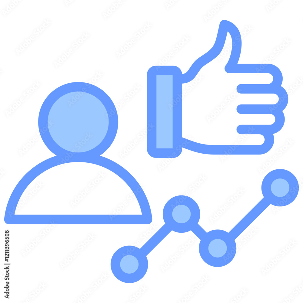 Employee Performance Blue Icon Employee Performance Blue Icon