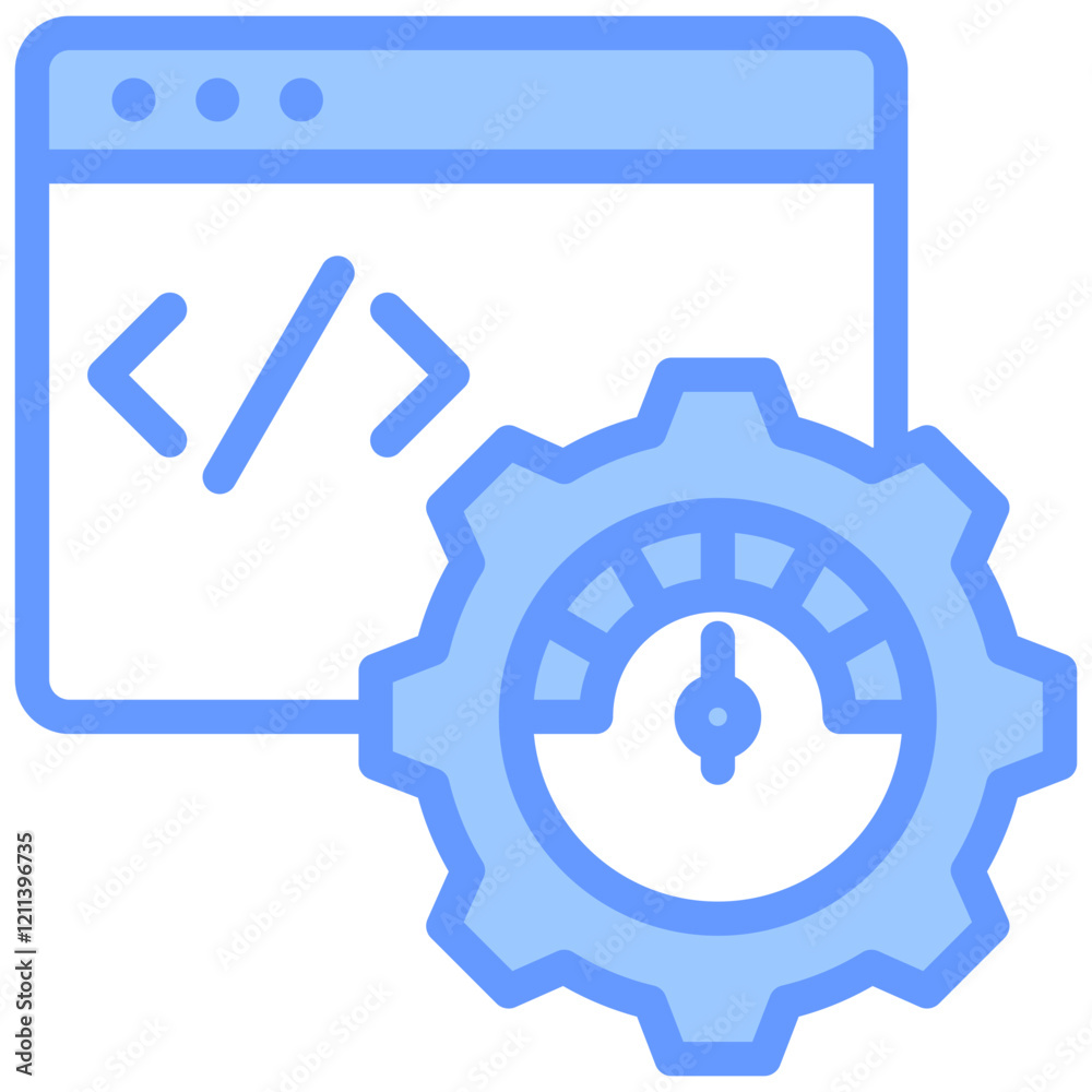 Management Software Blue Icon Management Software Blue Icon