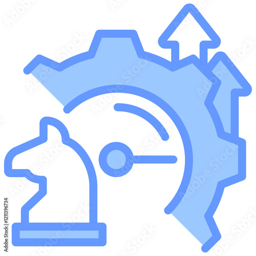 Improvement Strategies Blue Icon