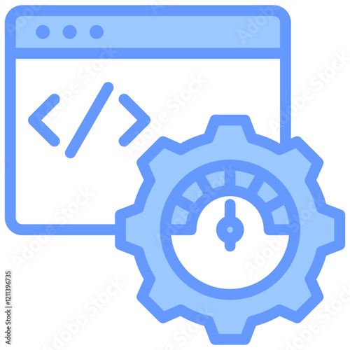 Management Software Blue Icon